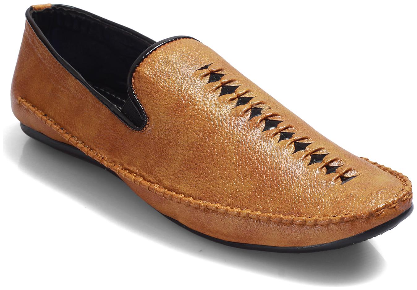 

Style men s casual teek tan synthetic leather mocassion stylish partywear shoes