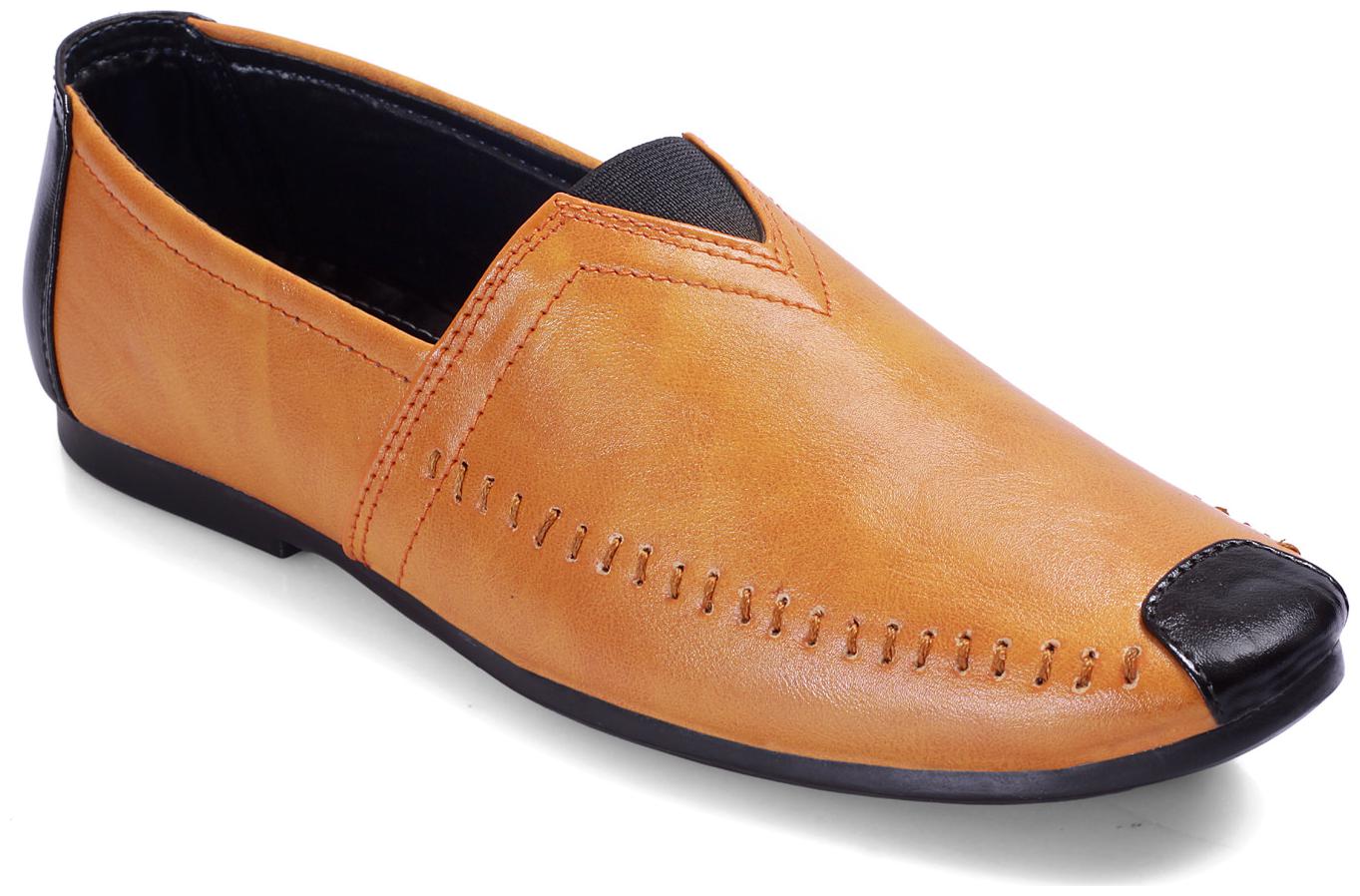 

Style men s casual teek tan synthetic leather mocassion shoes