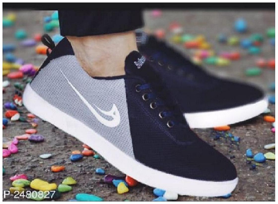

Sukun Blue Grey Lace Up Casual Shoes
