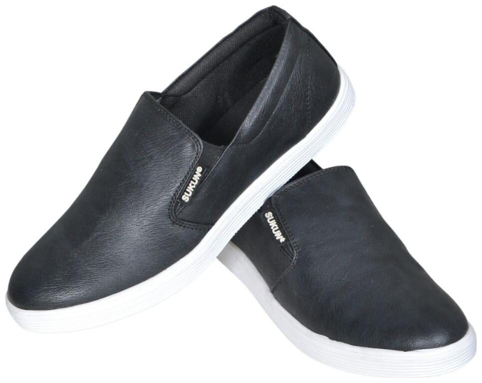 

Sukun Modern Slip On Black Sneakers