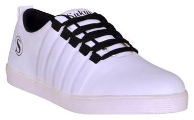 

Sukun White Lace Up Casual Shoes