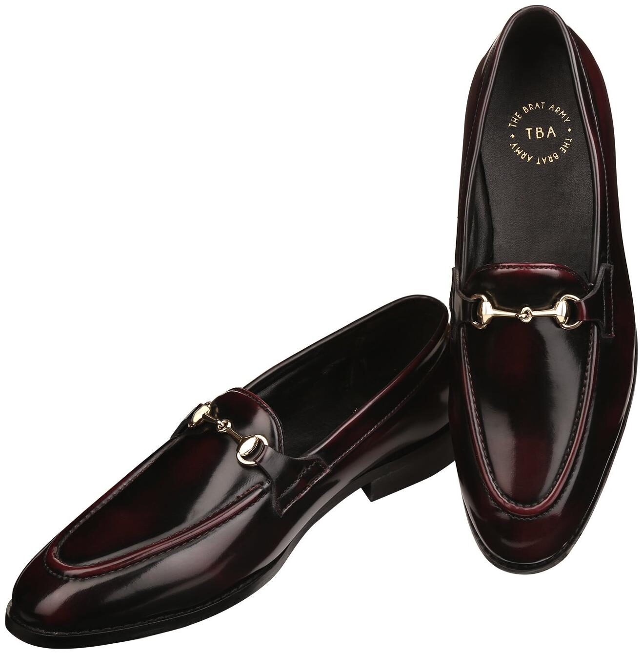 

THE BRAT ARMY Men Maroon Loafers - HENLEY CHERRY BLACK 7