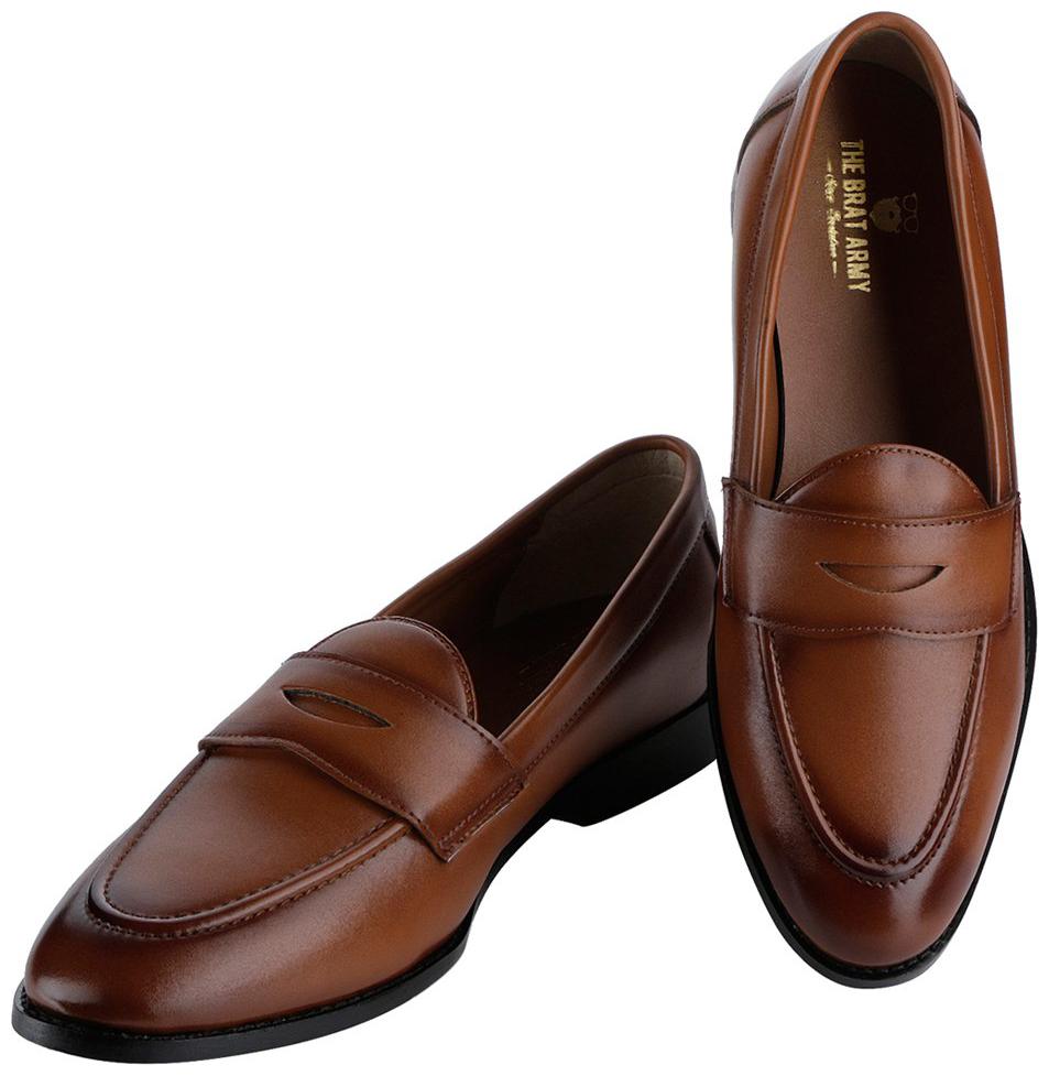 

THE BRAT ARMY Men Tan Loafers - SIENA TAN 11