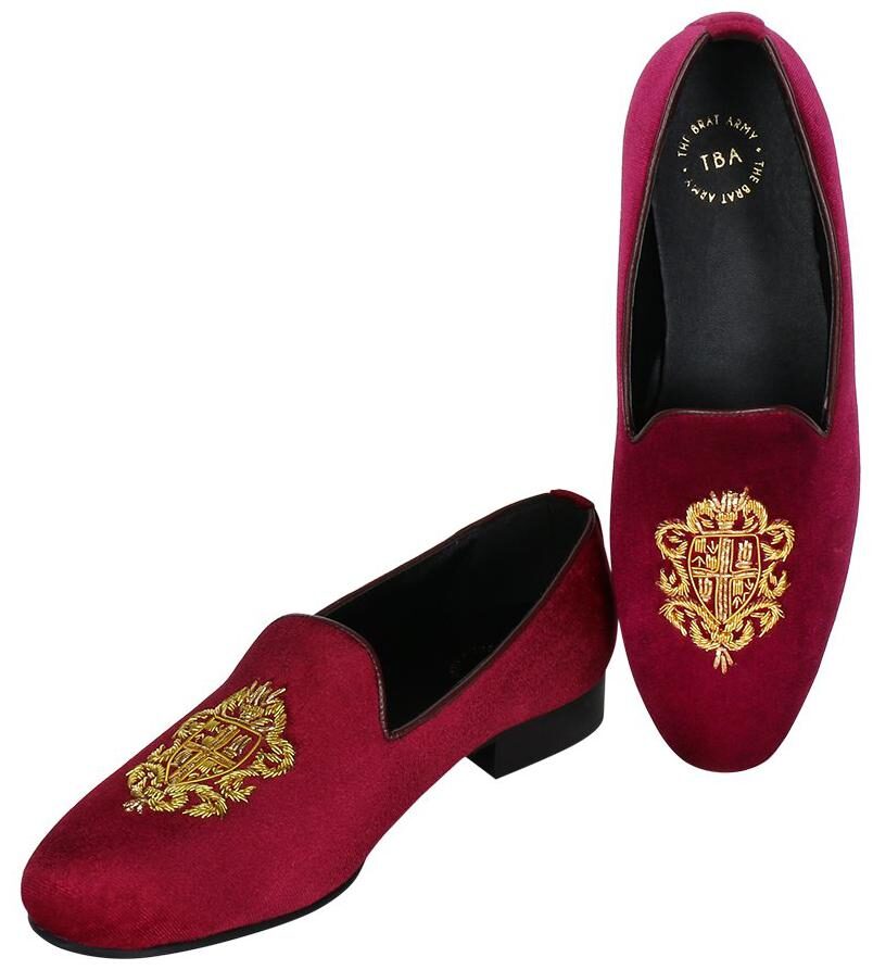 

THE BRAT ARMY Men Maroon Loafers - BRISTOL MAROON 10