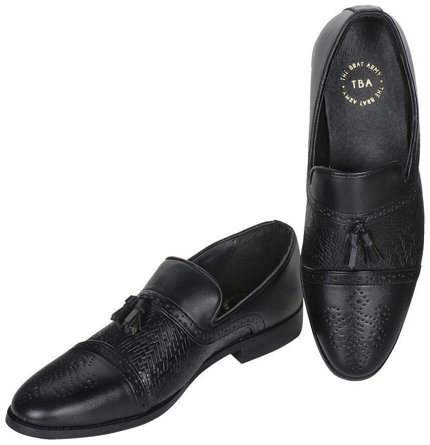 

THE BRAT ARMY Men Black Loafers - ASHFORD BLACK 6