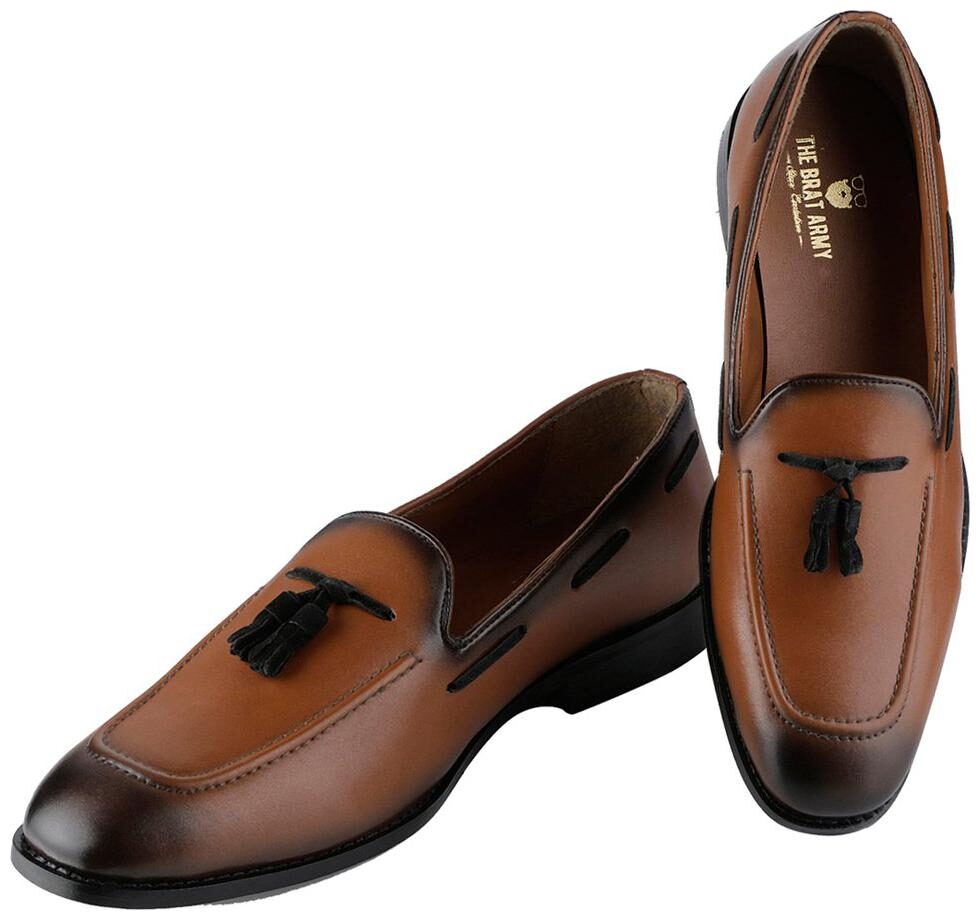 

THE BRAT ARMY Men Tan Loafers - CRACO TAN 7