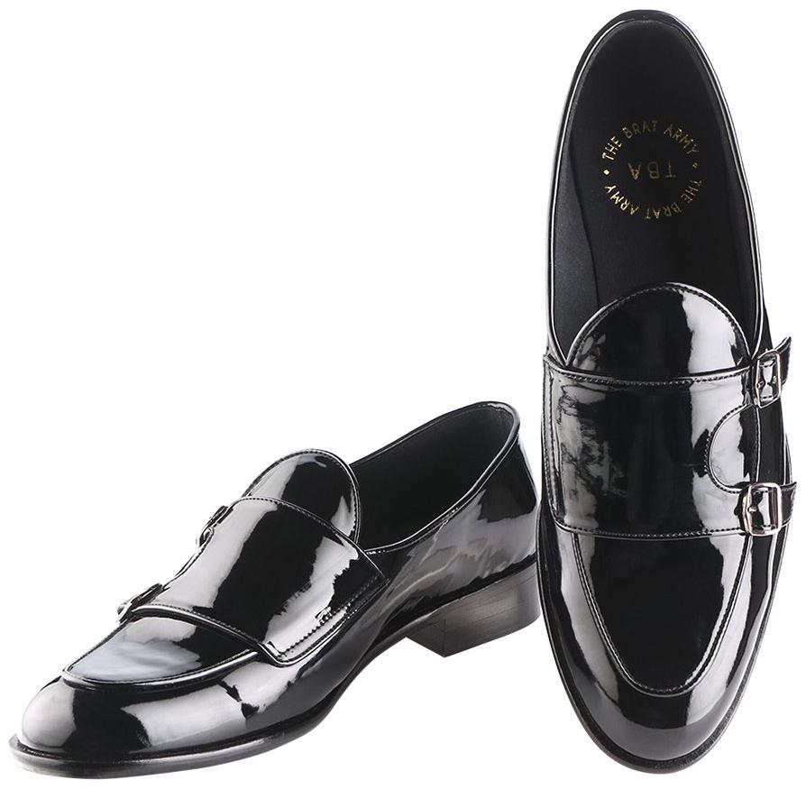 

THE BRAT ARMY Men Black Loafers - BELLO PATENT BLACK 12