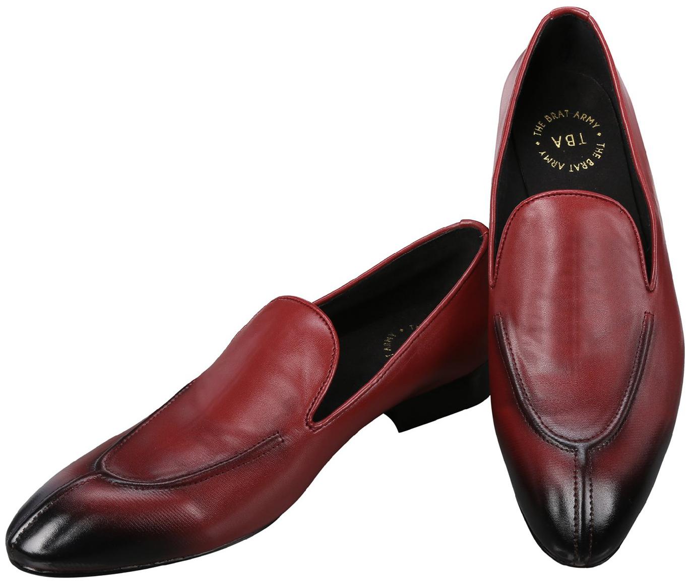 

THE BRAT ARMY Men Maroon Loafers - BURNHAM 8