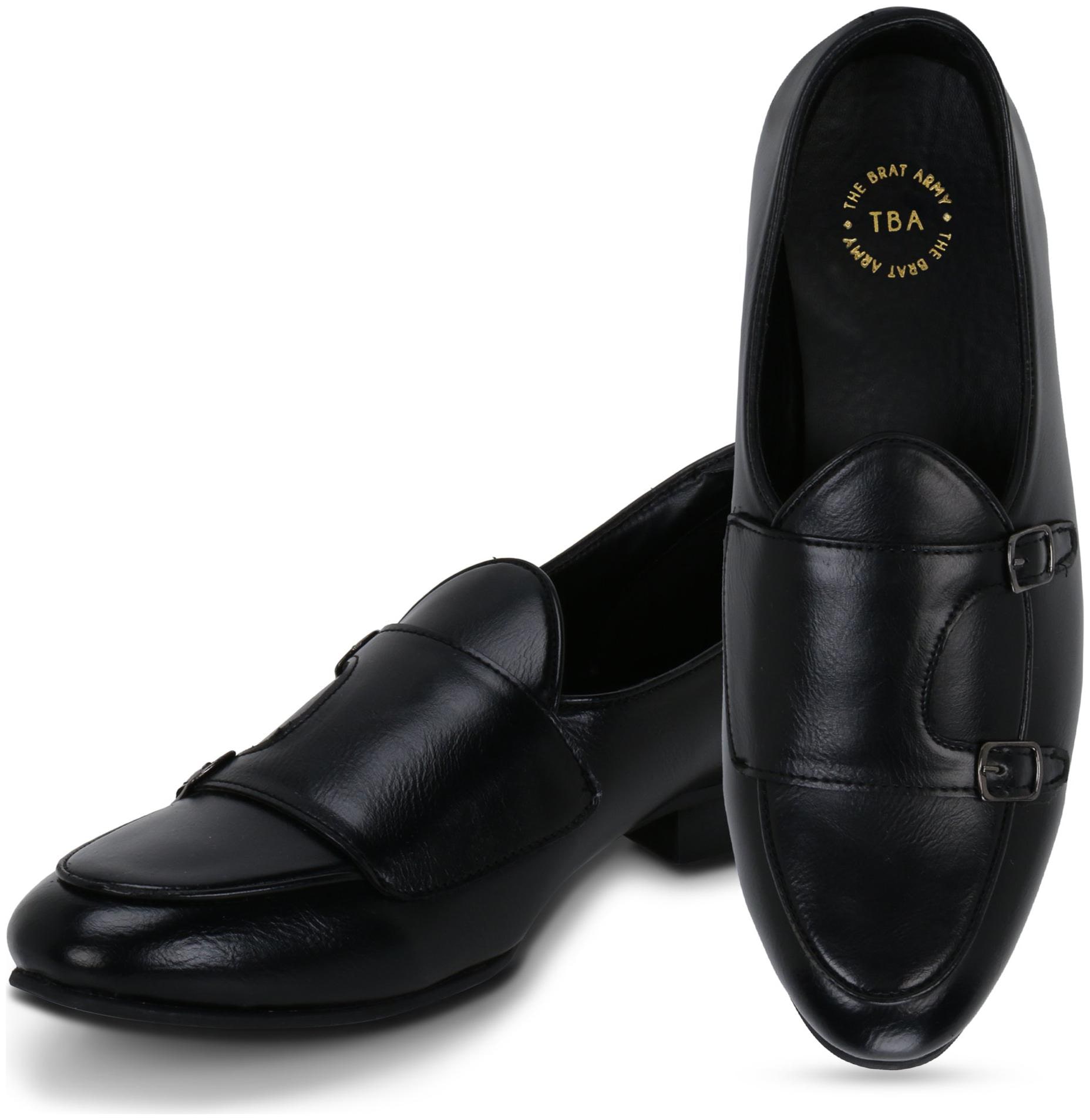 

THE BRAT ARMY Men Black Loafers - BELLO BLACK 11