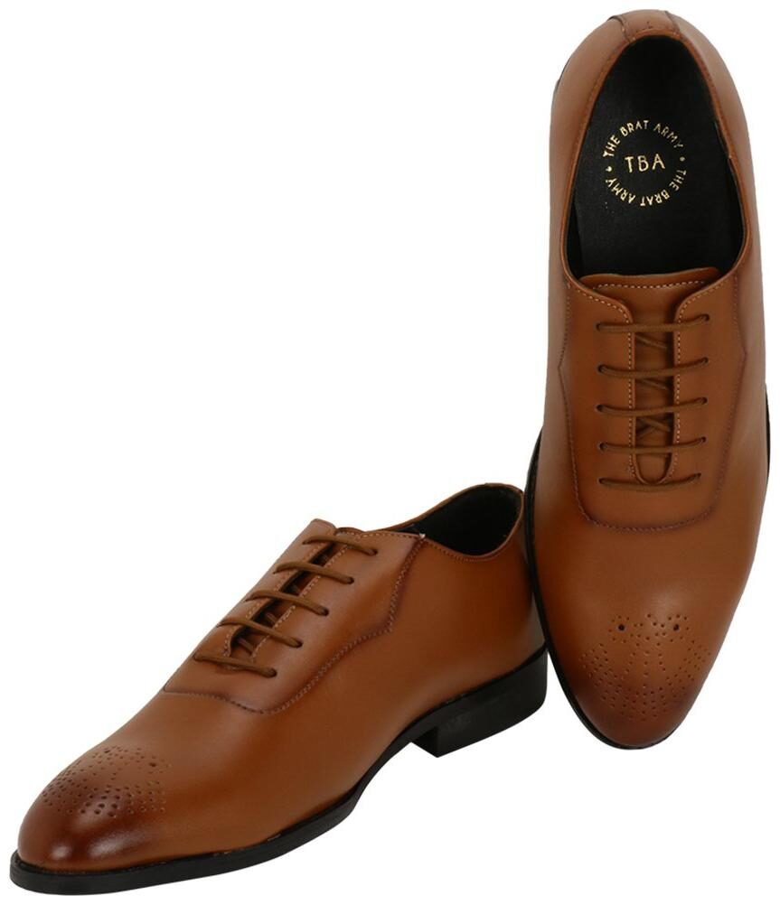 

THE BRAT ARMY Men Tan Oxford Formal Shoes - NOVARA TAN 10