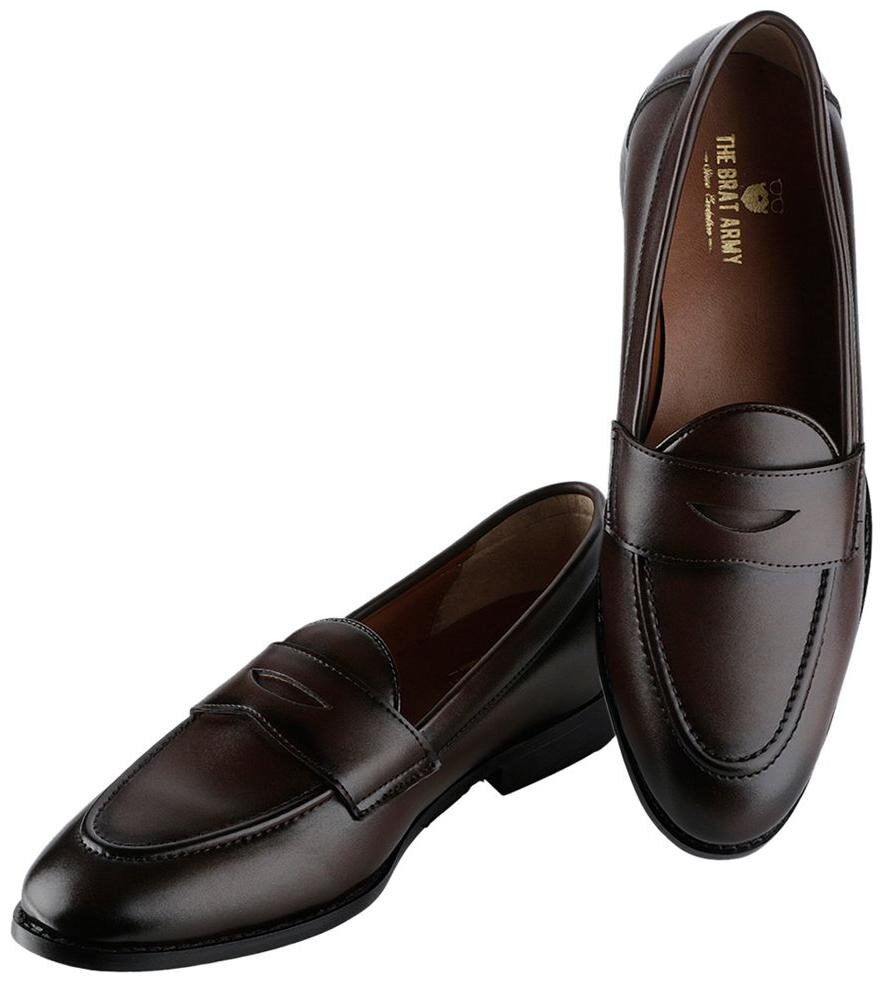 

THE BRAT ARMY Men Brown Loafers - SIENA BROWN 12
