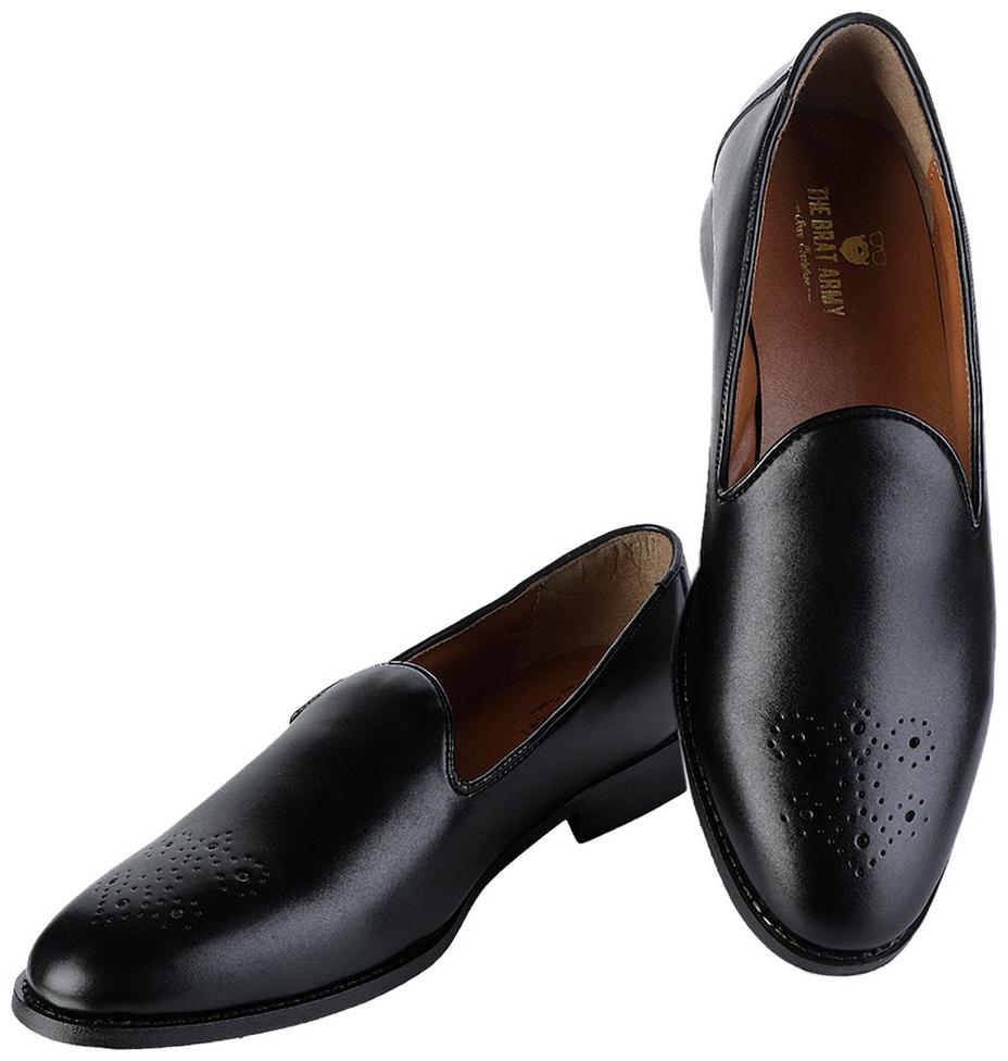 

THE BRAT ARMY Men Black Loafers - ASSISI BLACK 6