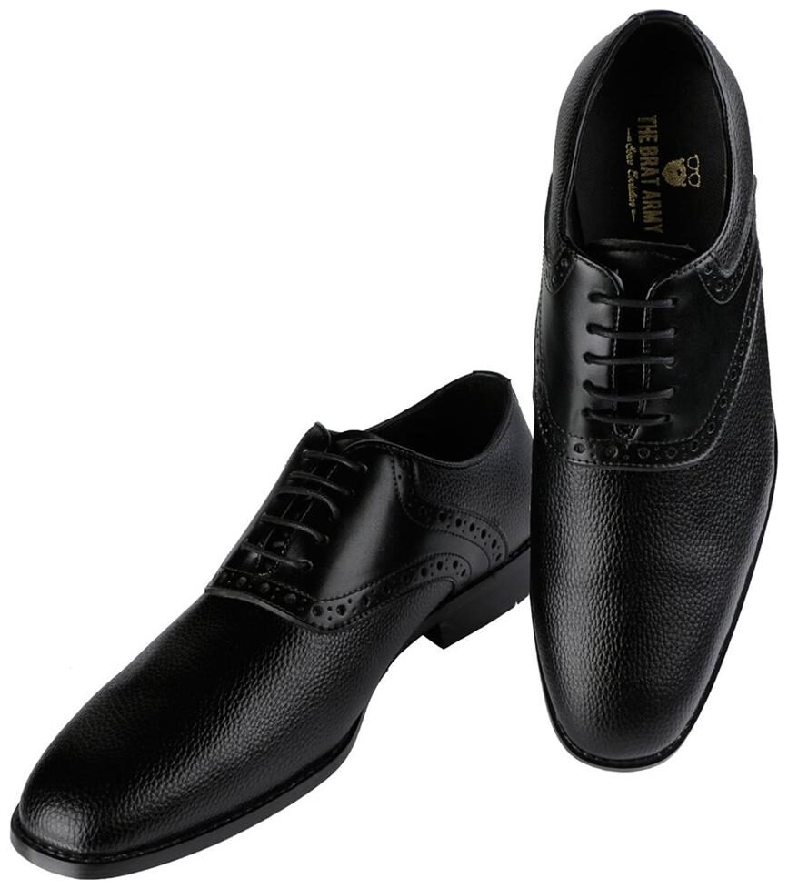 

THE BRAT ARMY Men Black Derby Formal Shoes - PIEDMONT BLACK 10