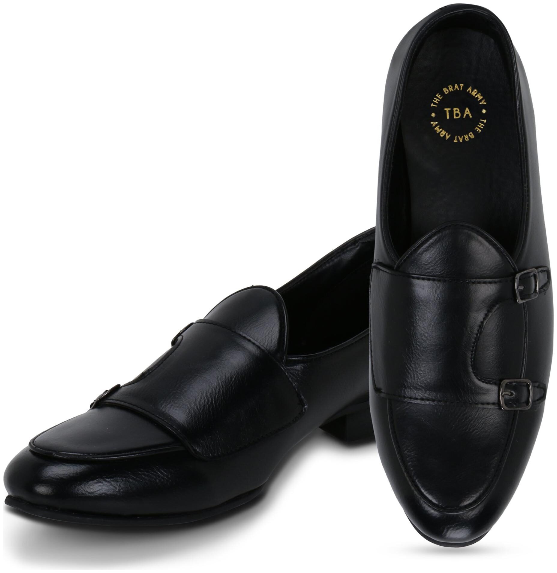 

THE BRAT ARMY Men Black Loafers - BELLO BLACK 12