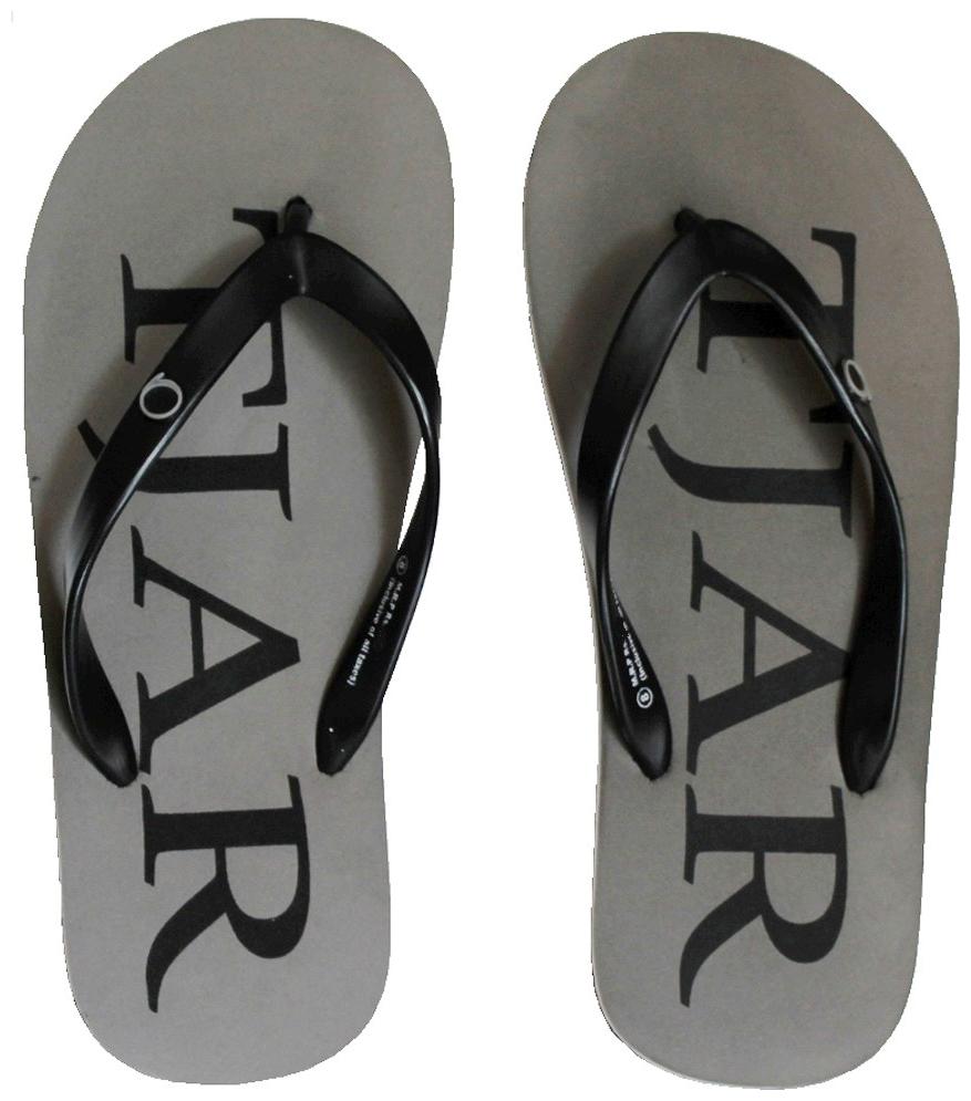 

TJAR Men s Flip-Flop Slipers Black Grey