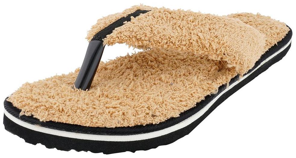 

Travelkhushi Tan Memory Foam Flip Flops - Womens