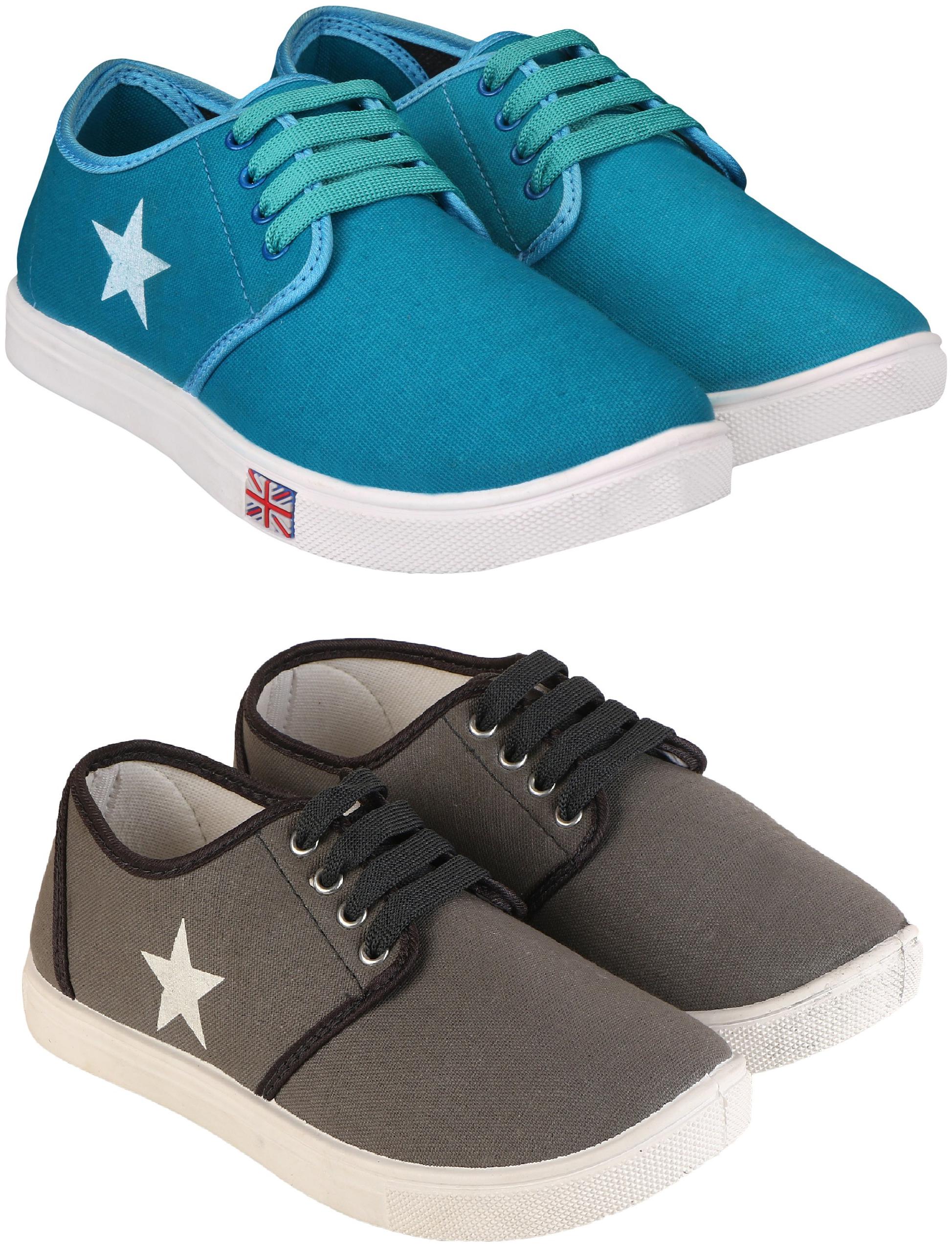 

TREADFIT Stylish pack of 2 Casual Shoes Men Blue Grey Sneakers