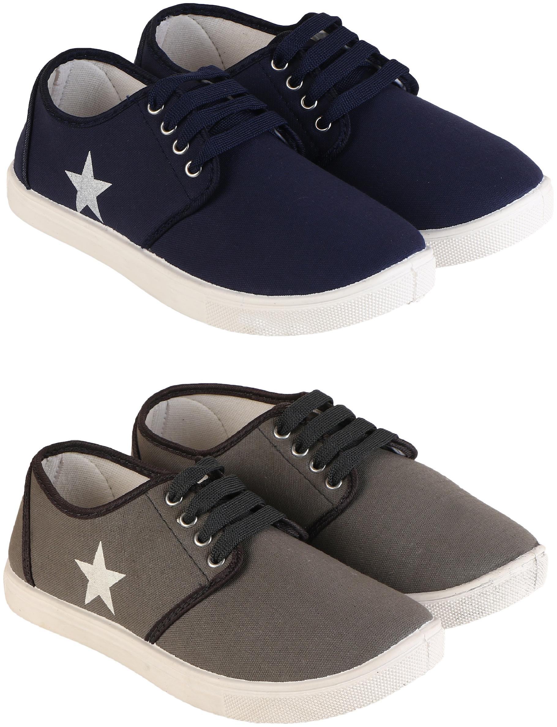 

TREADFIT Stylish pack of 2 Casual Shoes Men Navy Blue Grey Sneakers