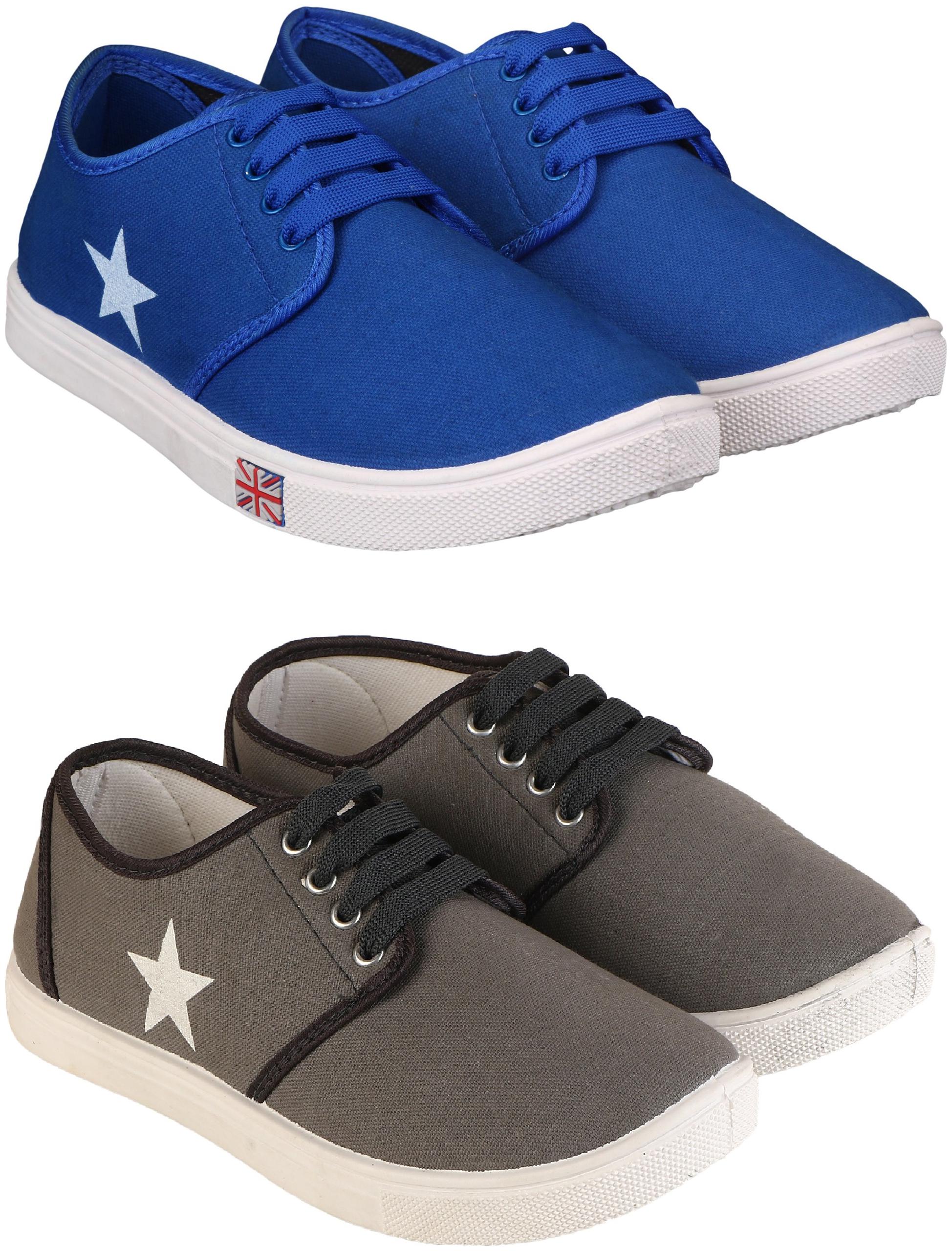 

TREADFIT Stylish pack of 2 Casual Shoes Men Blue Grey Sneakers