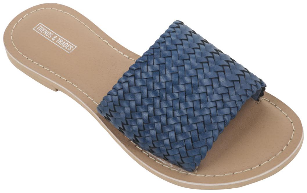 

Trends Trades Womens Hand-Woven Genuine Blue Leather Flats