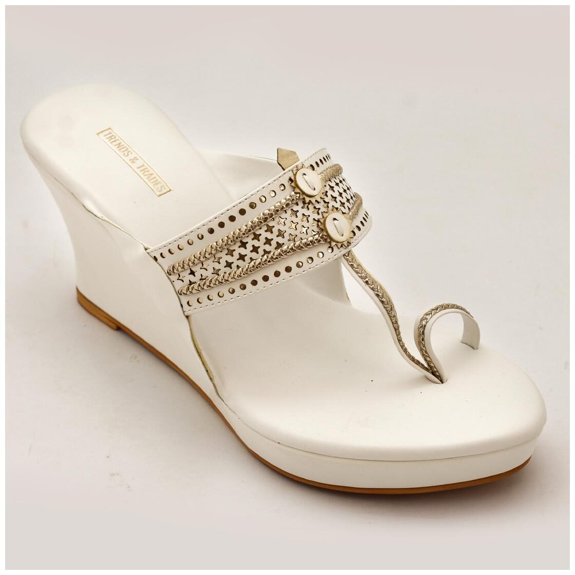 

Trends Trades Women White Heeled Sandals