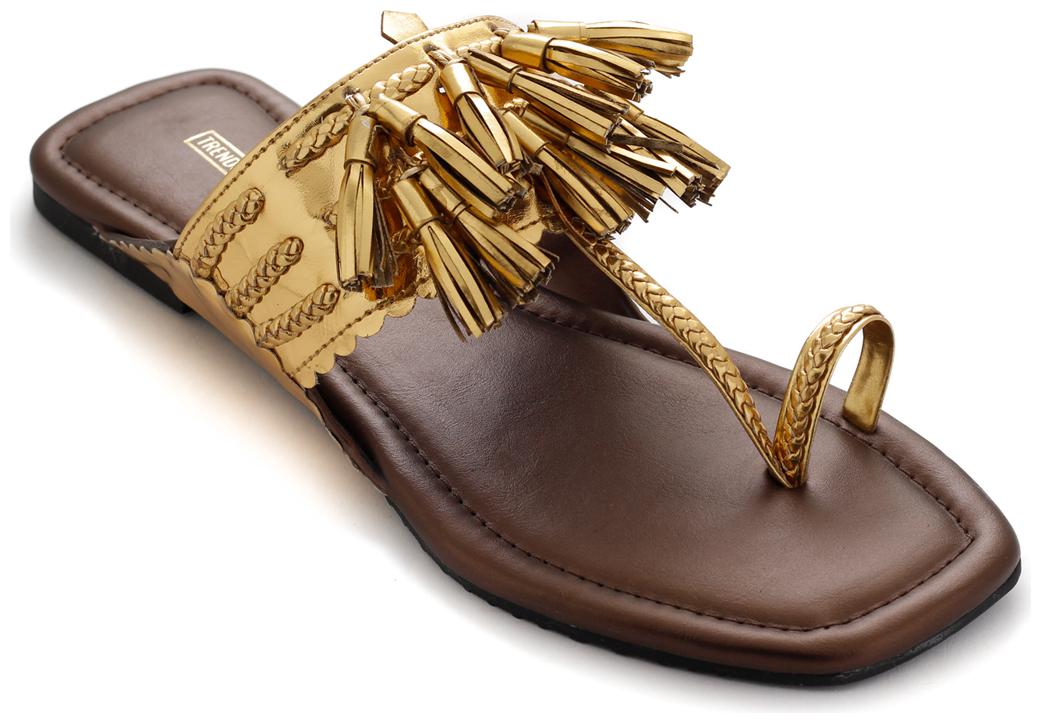 

Trends Trades Women Gold One Toe Flats