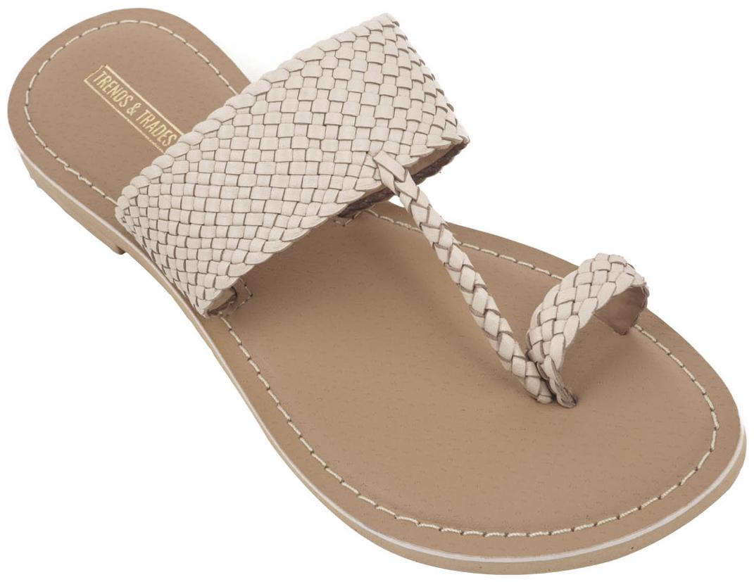 

Trends Trades Women Beige One Toe Flats