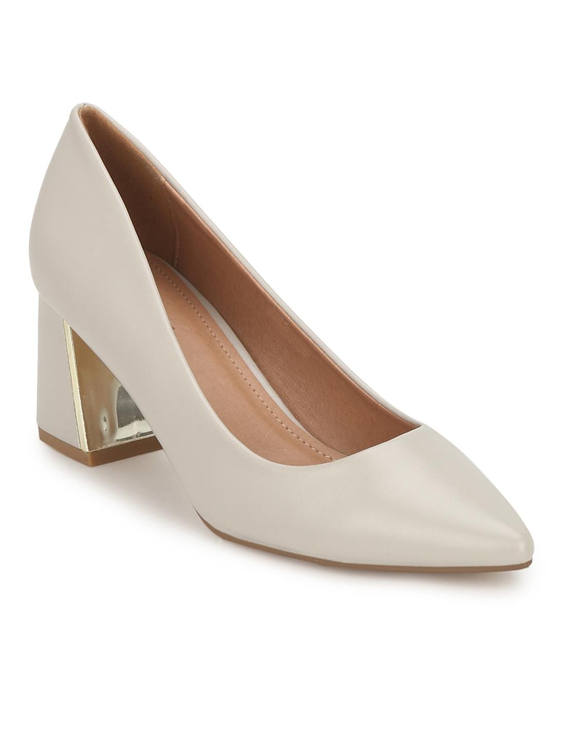 

Truffle Collection Grey PU Belly Low Block Heels