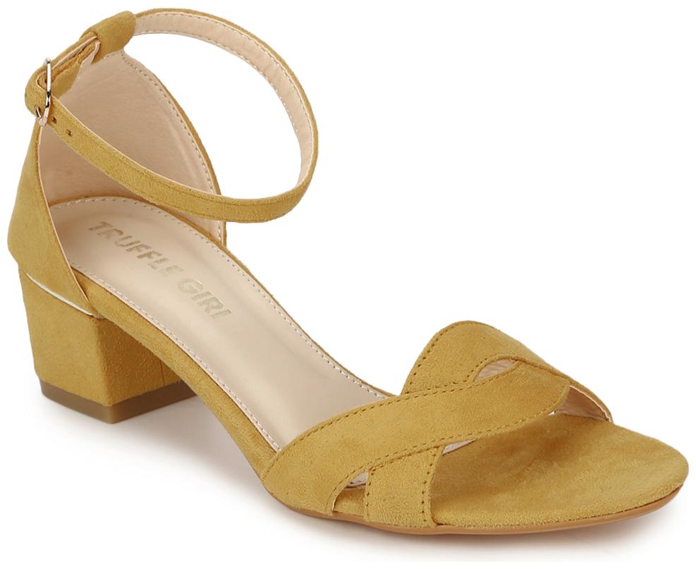 

Truffle Collection Mustard Micro Low Heel Sandals