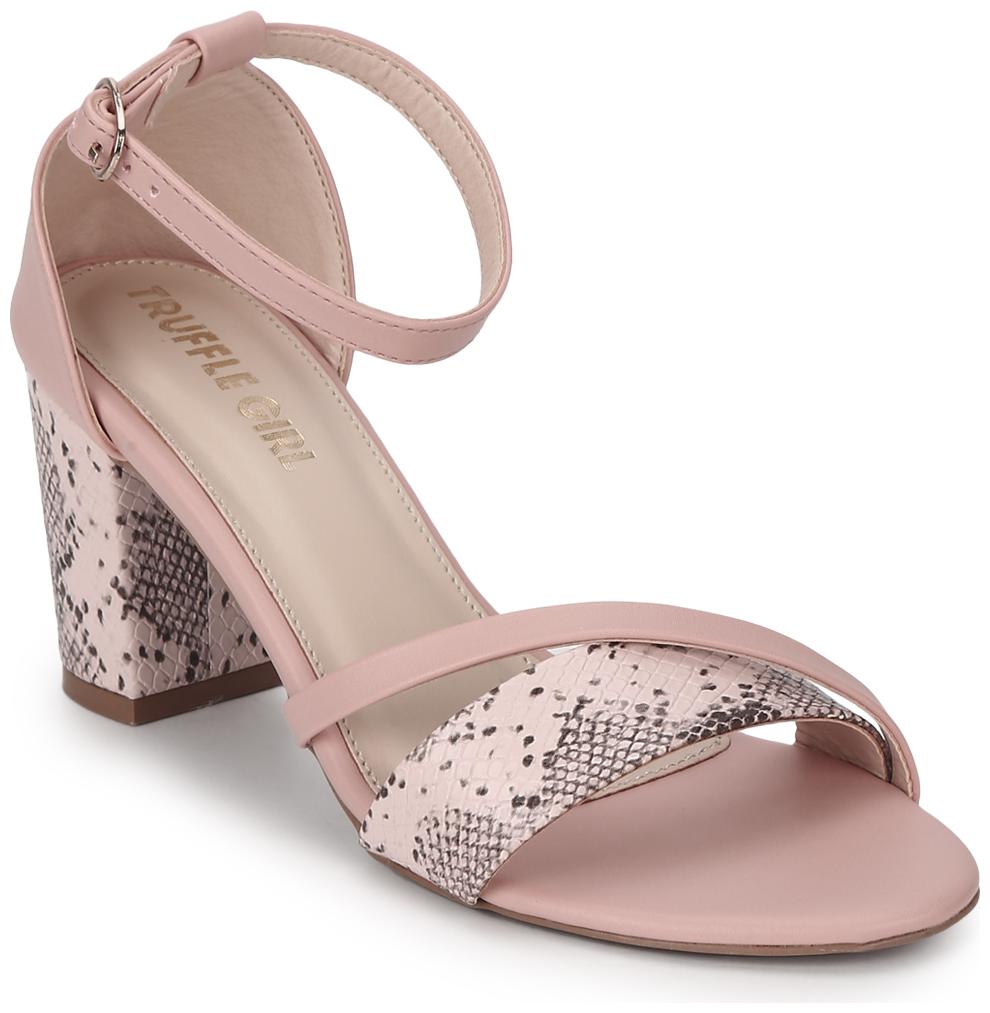 

Truffle Collection Pink PU Block Heels