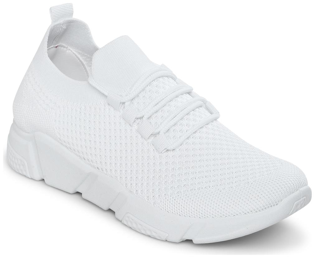 

Truffle Collection White Knitted Laced Up Sneakers