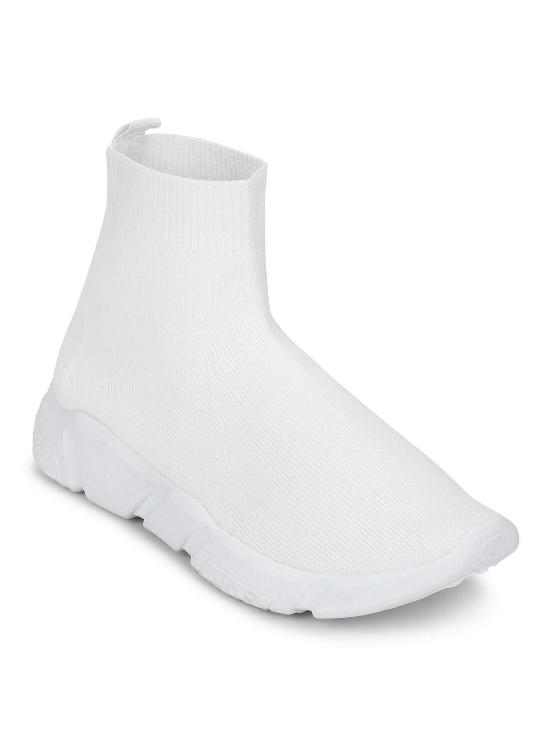 

Truffle Collection White Knitted Slip-On Sneakers