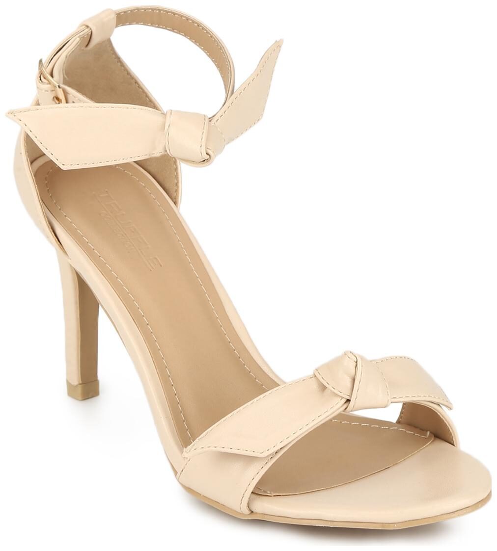 

Truffle Collection Beige Bow Ankle Strap Stiletto Heels