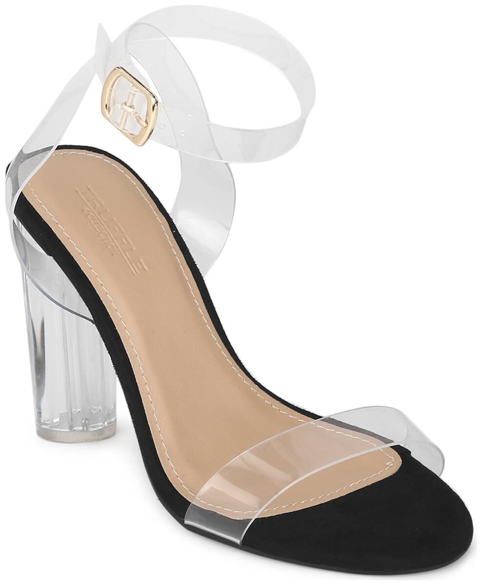 

Truffle Collection Black Micro Clear Block Heels