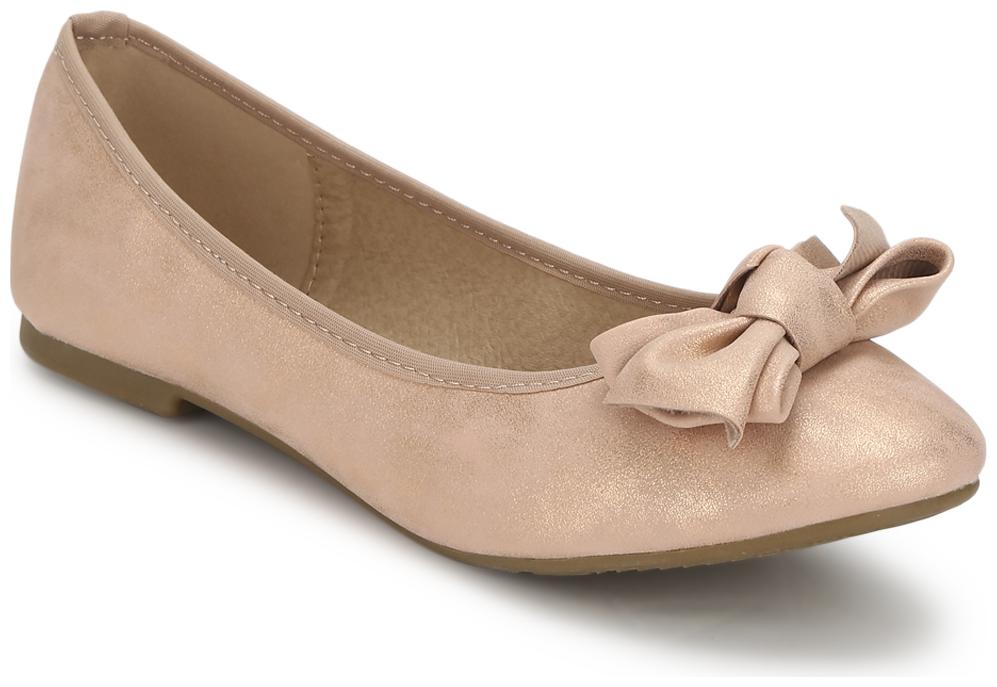 

Truffle Collection Beige PU Big Bow Belly Flats