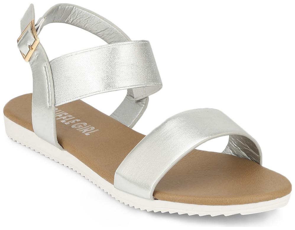 

Truffle Collection Silver Ankle Strap Slip-on Sandals
