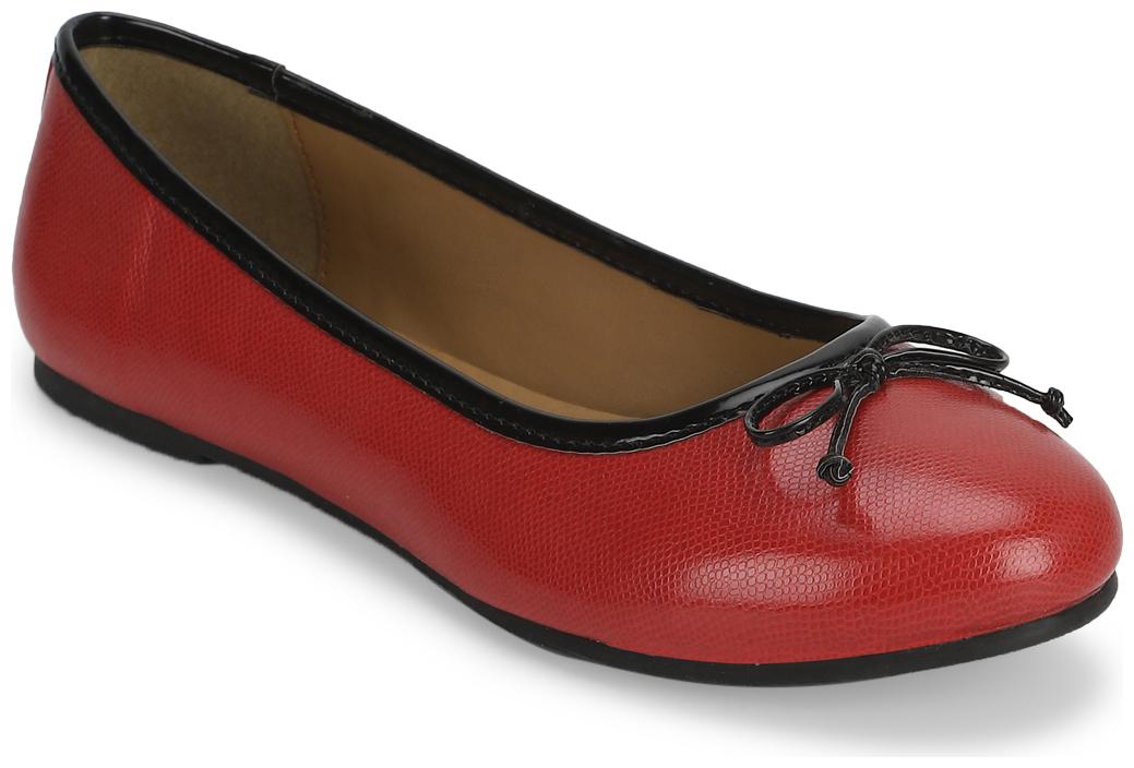 

Truffle Collection Red PU Bowed Ballerinas