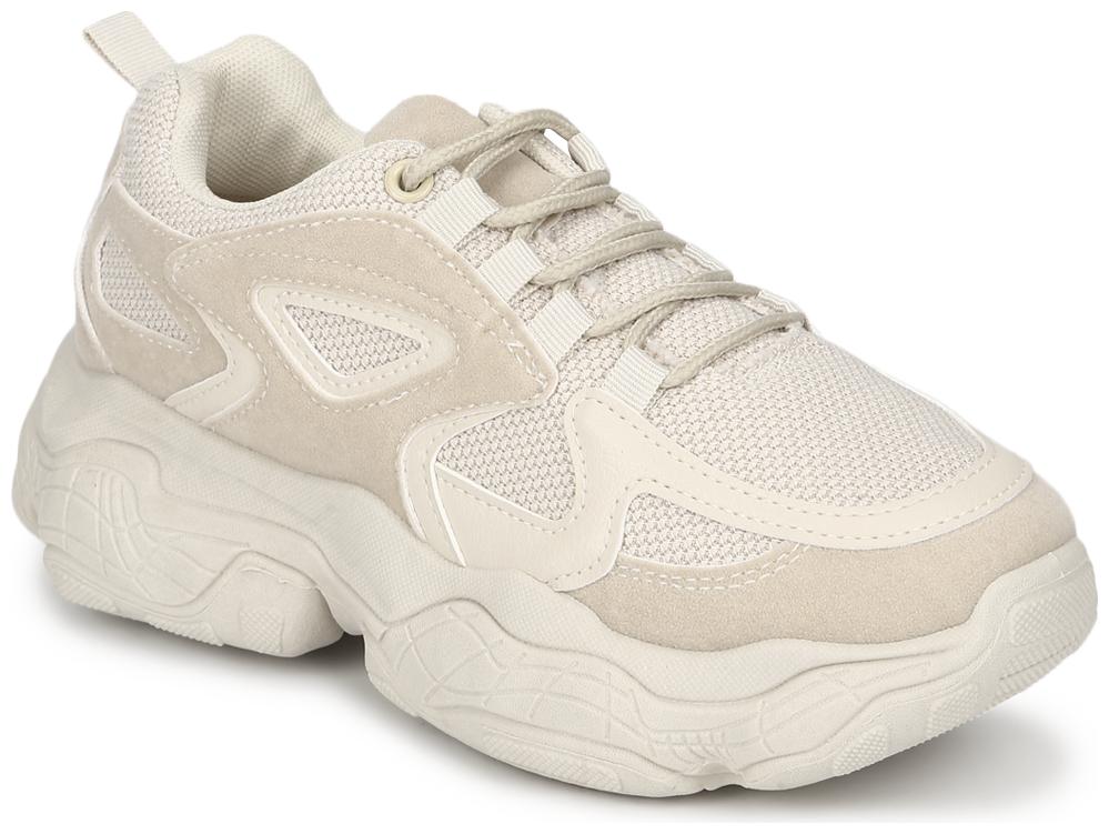 

Truffle Collection Stone Beige Mesh Lace-Up Chunky Sneakers