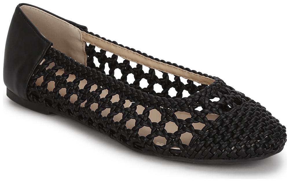 

Truffle Collection Black Pu Weave Bellies