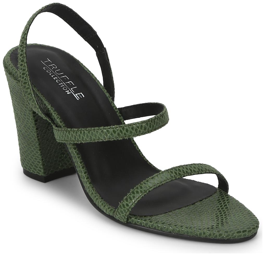 

Truffle Collection Green PU Strappy Sandals