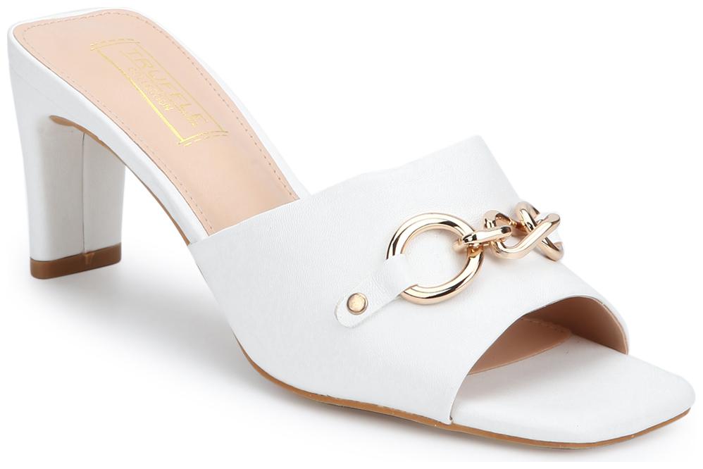 

Truffle Collection White Block Sandals For Women