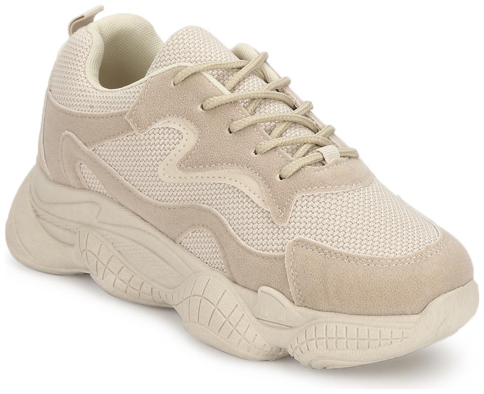 

Truffle Collection Grey Micro Lace-Up Chunky Sneakers