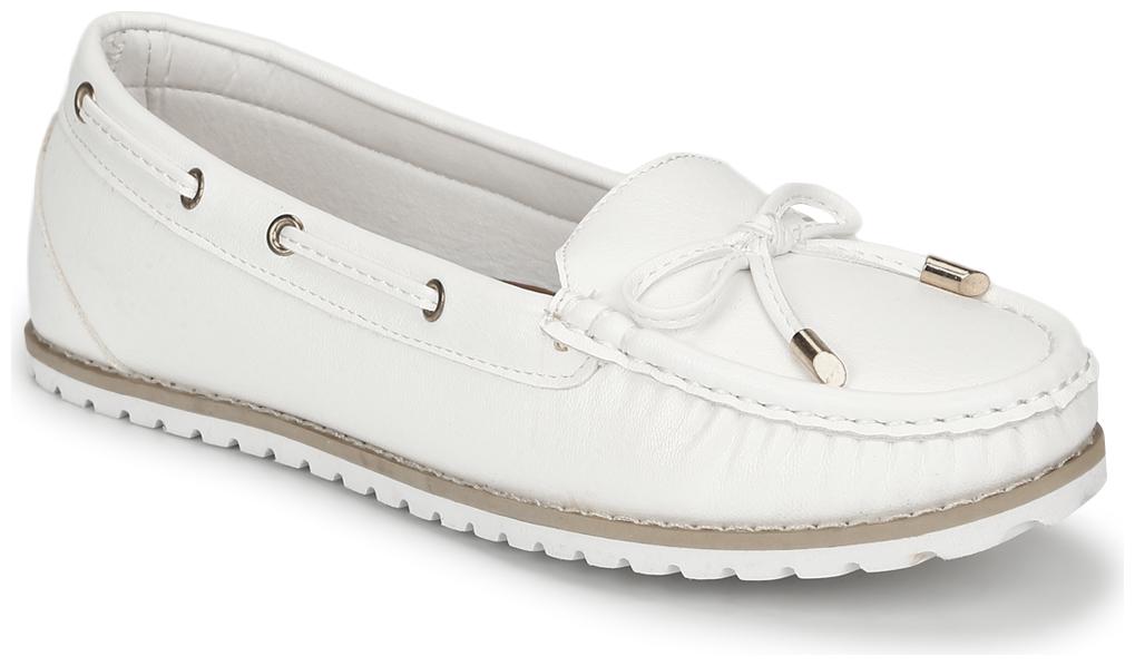 

Truffle Collection White PU Flat Belly Shoes