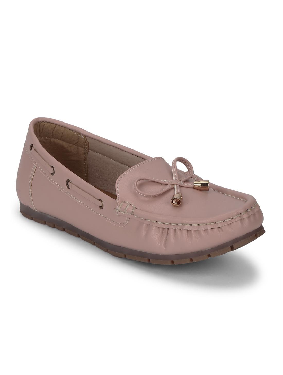 

Truffle Collection Nude PU Loafers With Bow