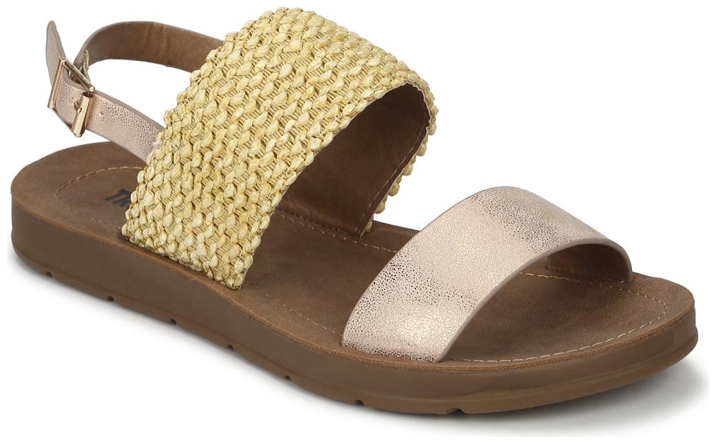 

Truffle Collection Rose Gold PU Flat Sandals With Back Strap