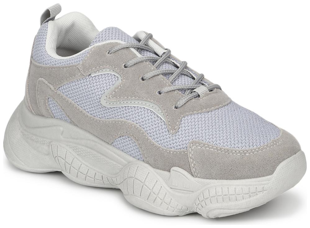 

Truffle Collection Blue Grey Micro Lace-Up Chunky Sneakers
