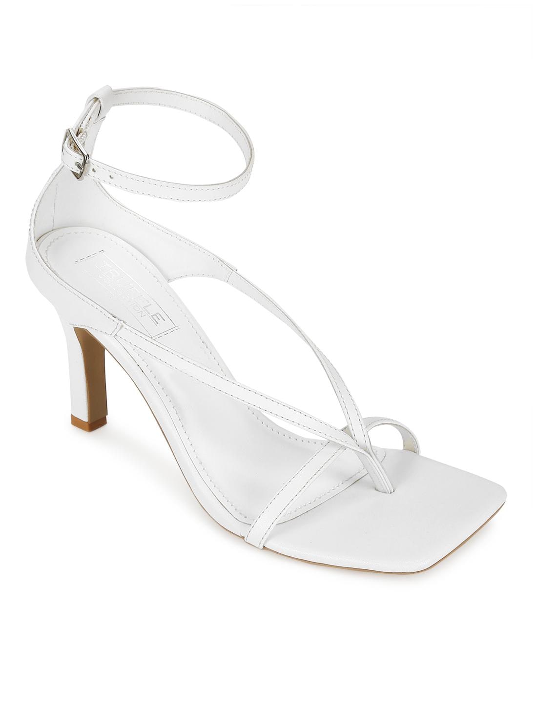 

Truffle Collection White PU Pointed Heel Strappy Stilettos