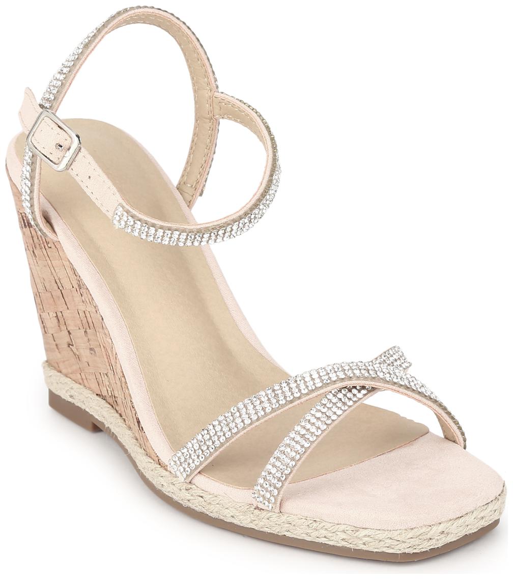 

Truffle Collection Blush Micro Diamante Wedge Heel Sandals