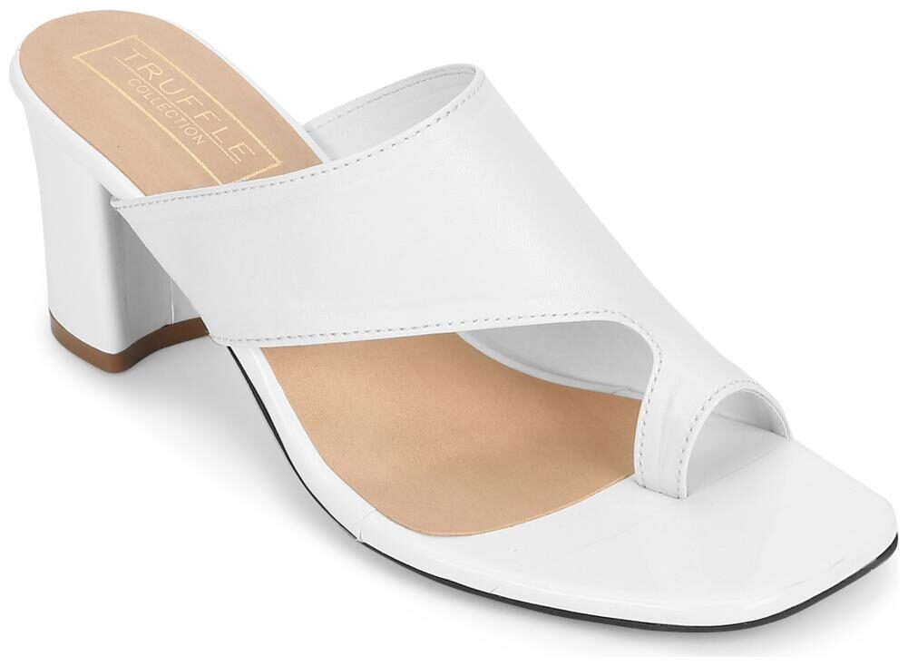 

Truffle Collection White PU Square Toe Mules