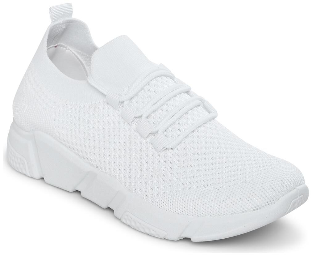 

Truffle Collection White Knitted Laced Up Sneakers